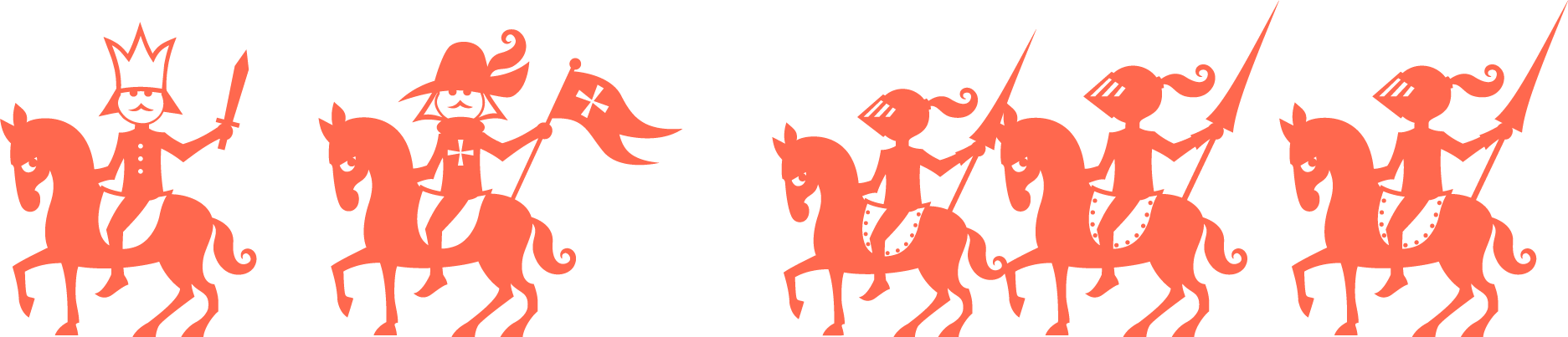 ilustración de caballeros